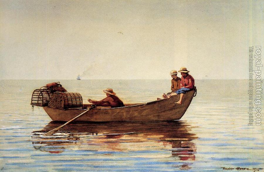 Winslow Homer : Three Boys in a Dory with Lobster Pots